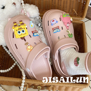 JISAILUN  dép cross đế cao dép nữ dép đi biển Chống Trượt Lịch lãm Thời thượng Đa dạng Đẳng cấp FBT2460EPD 30Z240724
