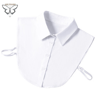 Vàng Cổ Giả Trắng Đen Áo Len Có Thể Tháo Rời Áo Sơ Mi Nữ Cotton Ve Áo Áo Top Nữ Quần Áo Phụ Kiện VN