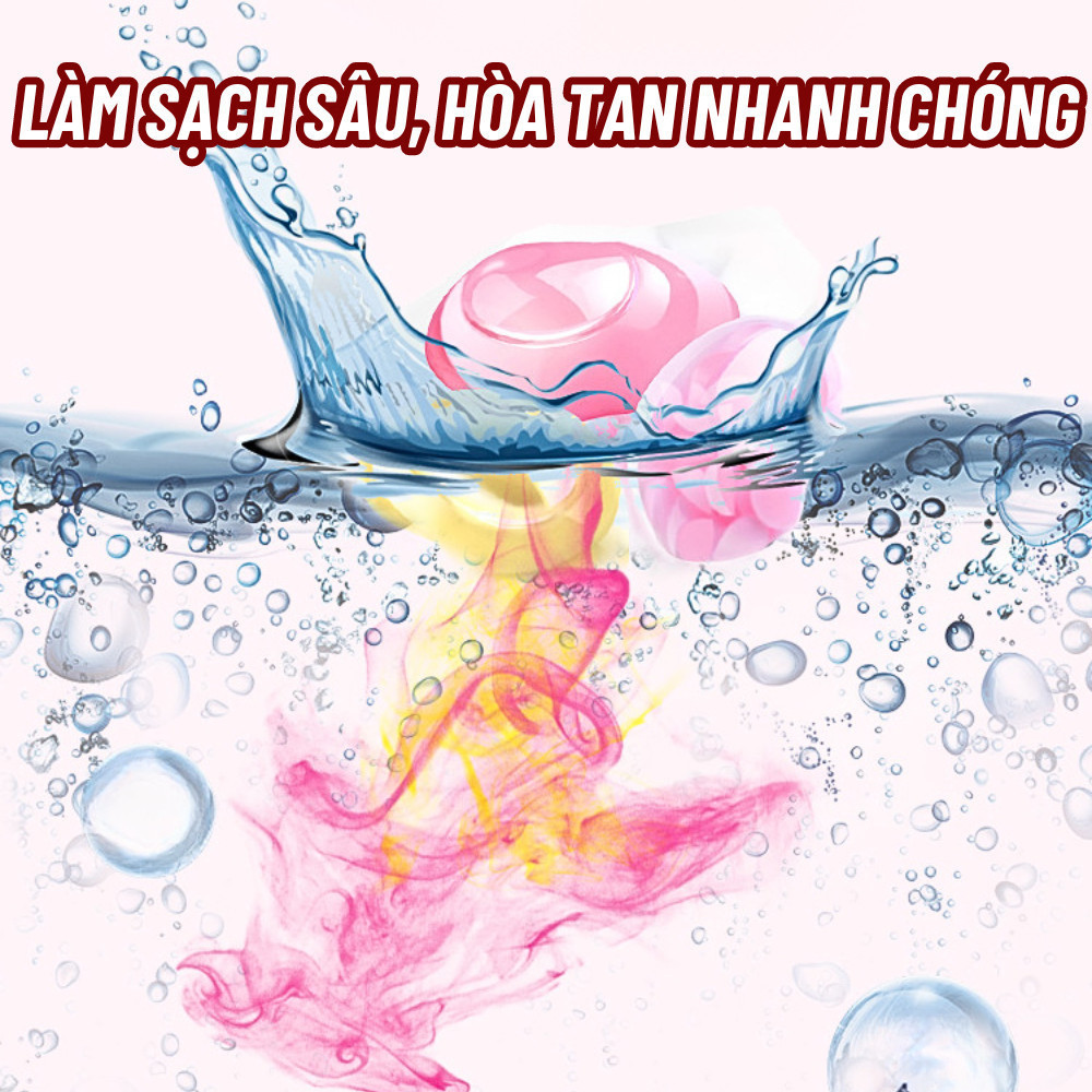 Combo 40 Viên Giặt Thơm Quần Áo 5IN1 Làm Mền, Giặt Sạch, Khử Khuẩn tới 99%, Lưu Hương 72 Giờ [SHOP RẺ HN]