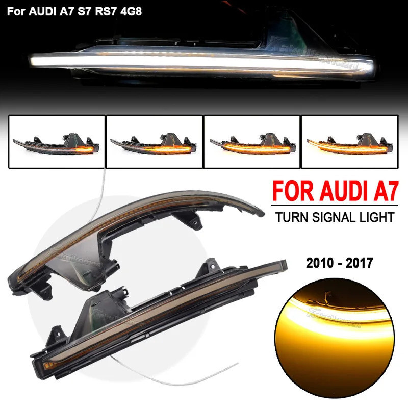 Phong Cách Mới Chiếu Sáng Cho Xe Audi A7 S7 RS7 4G8 2010-2017 Xe Ô Tô LED Bên Gương Năng Động Biến T