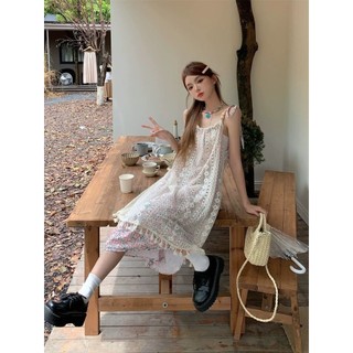 Phong Cách Ngày Lễ Rời Sling Đầm Nữ Mùa Hè Phong Cách Mới Thiết Kế Cảm Thấy Rỗng Mỏng Hơn Nhìn Sang Trọng Giữa Chiều Dài Váy