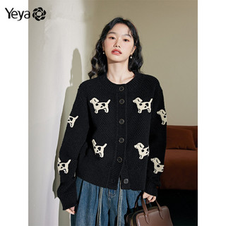 Áo len nữ YEYA Áo len cardigan chó đen áo len ngắn