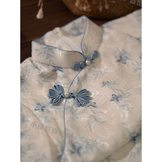  Sườn xám cách tân phong cách Trung Hoa cổ điển thiếu nữ màu trắng váy liền kiểu Trung Hoa mới cho nữ 