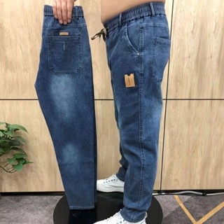 Quần Denim dáng rộng co giãn cỡ lớn dành cho nam Oversize Quần jean thẳng co giãn thường ngày
