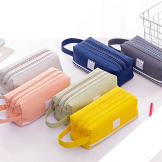 Hộp bút vải Canvas, túi đựng bút bóp viết 2 ngăn to đựng dụng cụ học tập, mỹ phẩm đa năng TB08 TB06