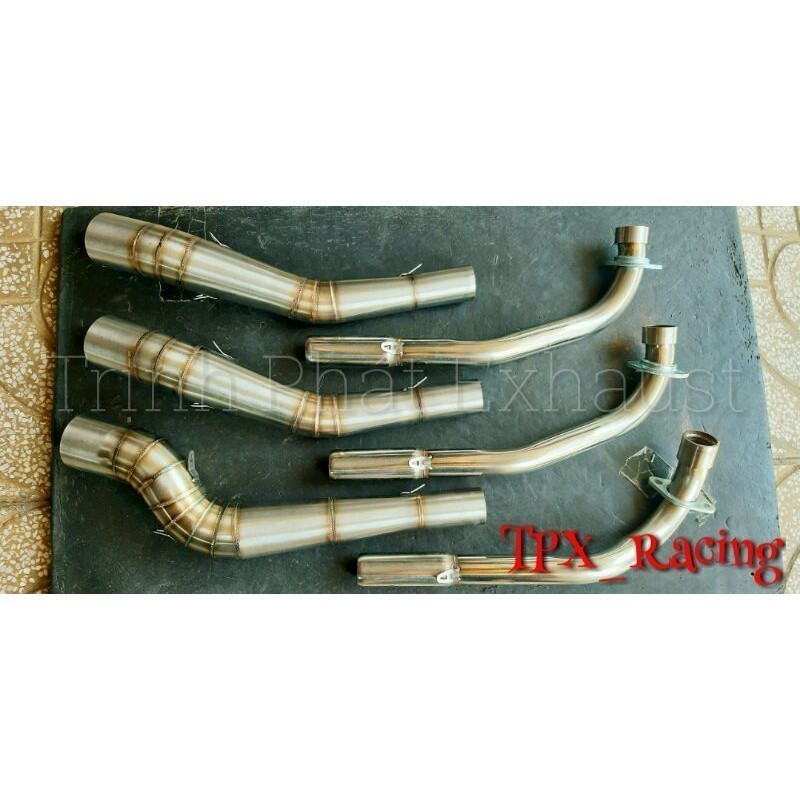 Cổ pô 2 khúc Inox 27/51 cho WAVE 100 & SIRIUS 110 Siêu Đẹp Teen Top