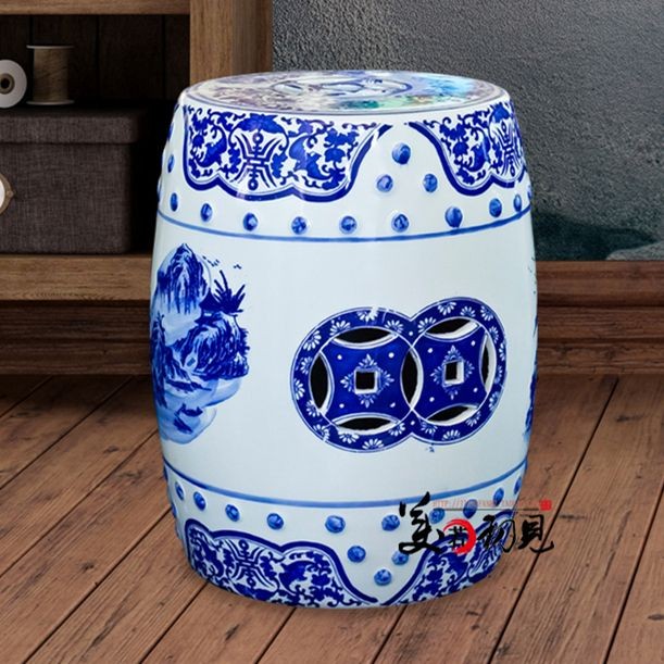 Jingdezhen Gốm Xanh da trời Và Trắng Cảnh Quan Phân, Ngồi Pier, Cool Pier, Drum Pier Vườn Sân Trang 