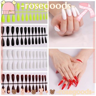 Set 24 Móng Tay Giả Đầu Nhọn Nhiều Màu Tùy Chọn Dễ Sử Dụng