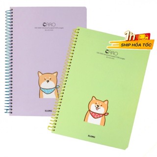 Sổ A4 caro ô vuông to 6x6mm 200 trang KLong lò xo đơn MS 590 VPPKLONG, tập vở bìa dễ thương