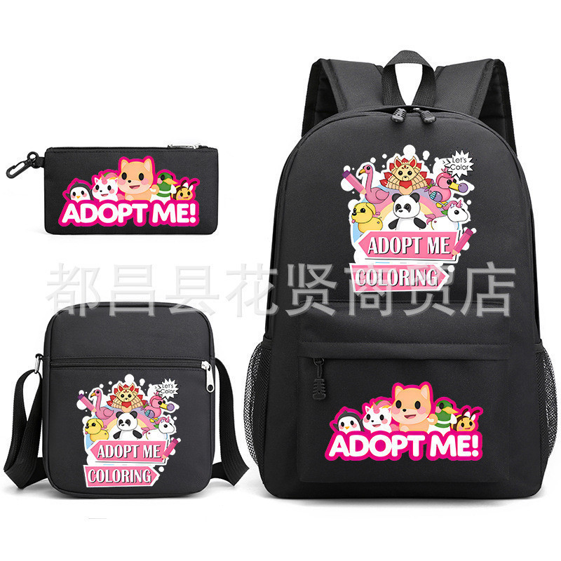 ADOPT ME Ba Lô Thời Trang In Hình Hoạt Hình Ba Lô Nam Nữ Bộ 3 Món Học Sinh Túi Vải Hoạt Hình Anime &