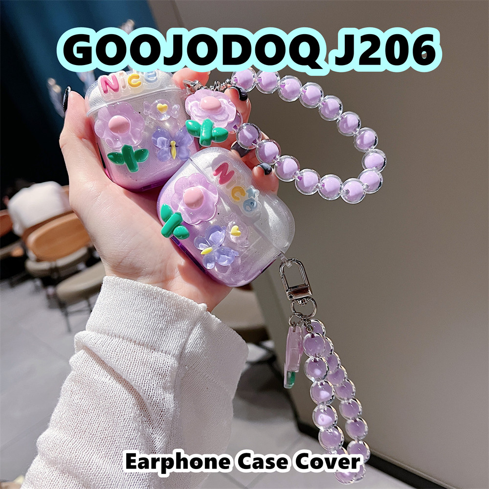 Dành Cho GOOJODOQ J206 Ốp Lưng Silicon Mềm Vỏ Tai Nghe DIY Hoa Xanh