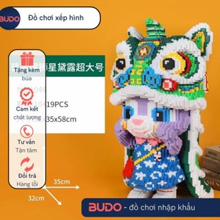 lắp ghép thỏ stella lou đội đầu lân xanh lá 58cm 67cm,93cm Đồ chơi lắp ráp disney tết đội lân mẫu mới 2024