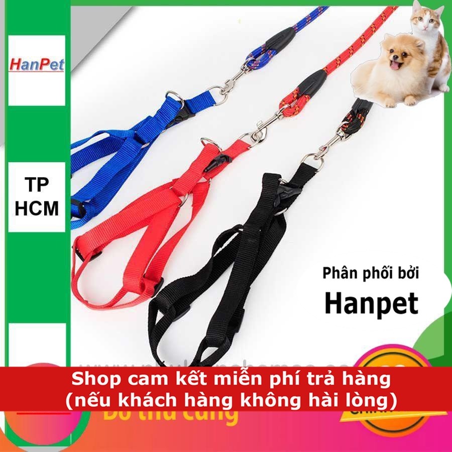 HCM-SP328 - Dây dắt yên ngựa tròn (hanpet 4711506) dây dắt chó size 8 (từ 3-7kg)