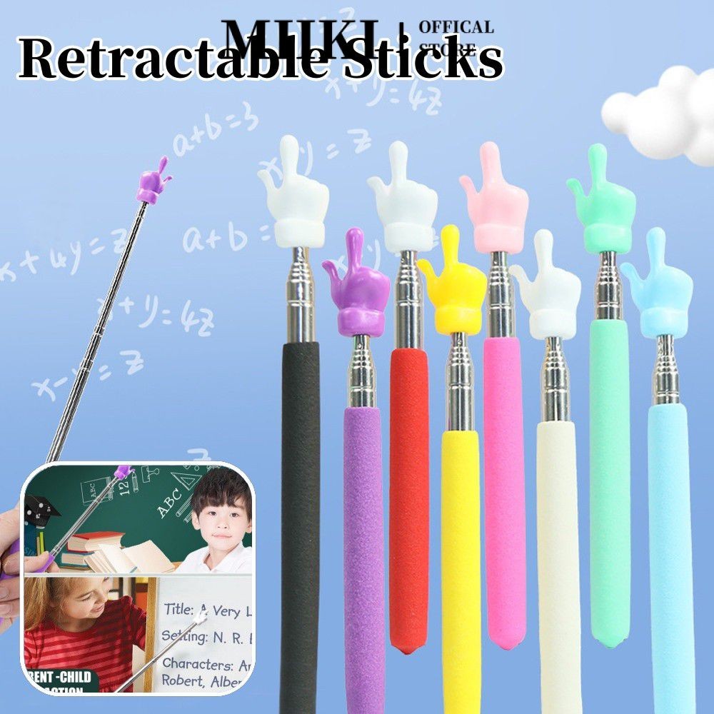 EELHOE Telescopic Teachers Rod Finger Design Retractable Teaching Pointer Reading Guide Stick Extend