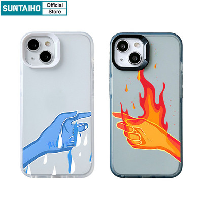 Vỏ Thẩm Mỹ Suntaiho Họa Tiết Tay Trong Suốt Mờ Dành Cho Iphone 16 15 14 12 13 11 Pro Max IP 7 8 Plus Iphon X Xs XR Xs Max TPU Silicon Mềm Cao Cấp Chống Sốc Ốp điện thoại