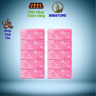 [Combo 10 Gói] Có Mã QR - Khăn Giấy Lụa Rút 2 Lớp Bless You Alavie Gói 250 Tờ (Bibistore TB)
