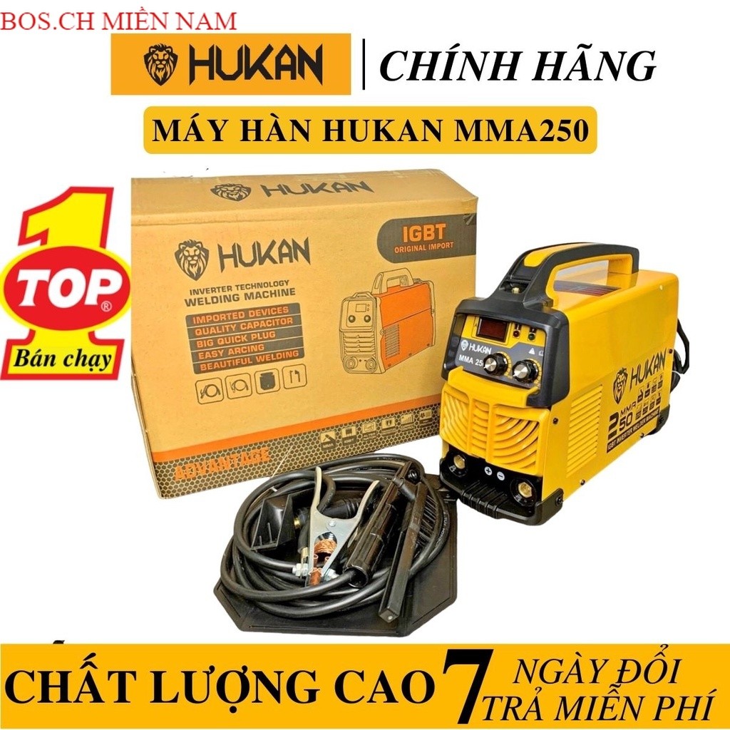 [Chính Hãng] Máy Hàn Que HUKAN MMA250 Công Suất 6.2KV Dòng Điện Ra 20-250A bos.ch miền nam