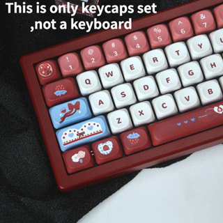 Pbt Keycap MOA Dâu Hương Thơm Keycap Màu Burgundy Tròn Cho Bàn Phím Cơ Cho Alice Thích Ứng Với 61   63   64   67   68   71   75   78   82   84   87   96   98   100   104   108 