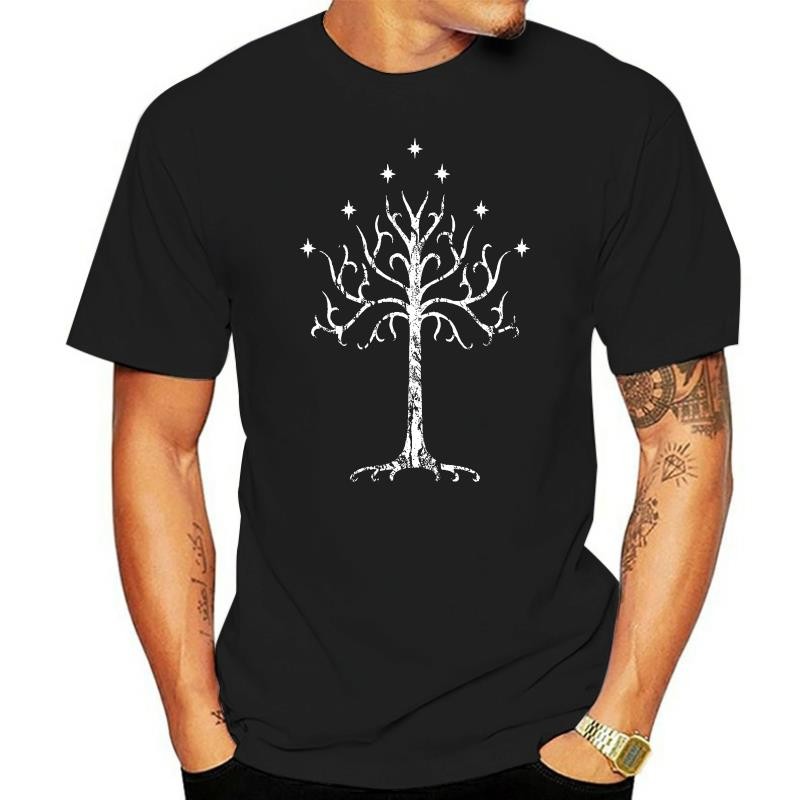 Áo Trắng Tree Of Gondor Tolkien 100% Cotton Cao Cấp Mordor Trung Địa