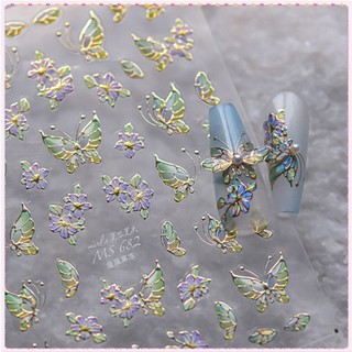 Nghệ thuật làm móng tay Bronzing Butterfly Nail Sticker Shell Light 5d Ba chiều Bướm Decal Trang trí móng tay Công cụ làm móng tay cho tiệm làm móng TOGO