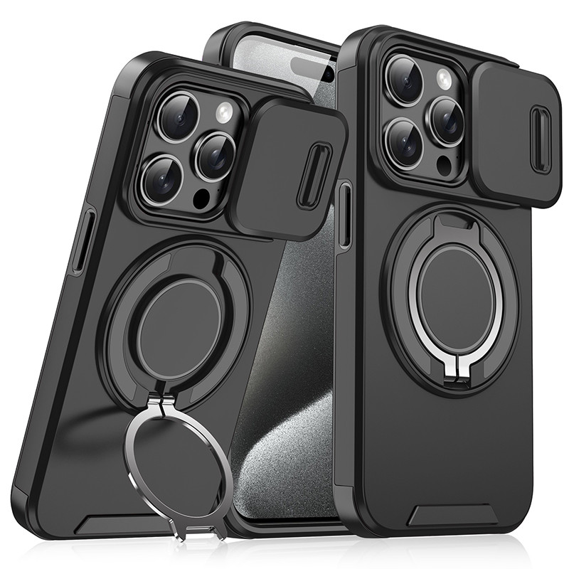360°Xoay Vòng kim loại ẩn Giá đỡ ô tô TPU mềm + PC cứng Vỏ điện thoại chống sốc cho IPhone 15 Pro Max 13 12 11 14 Pro Max Plus