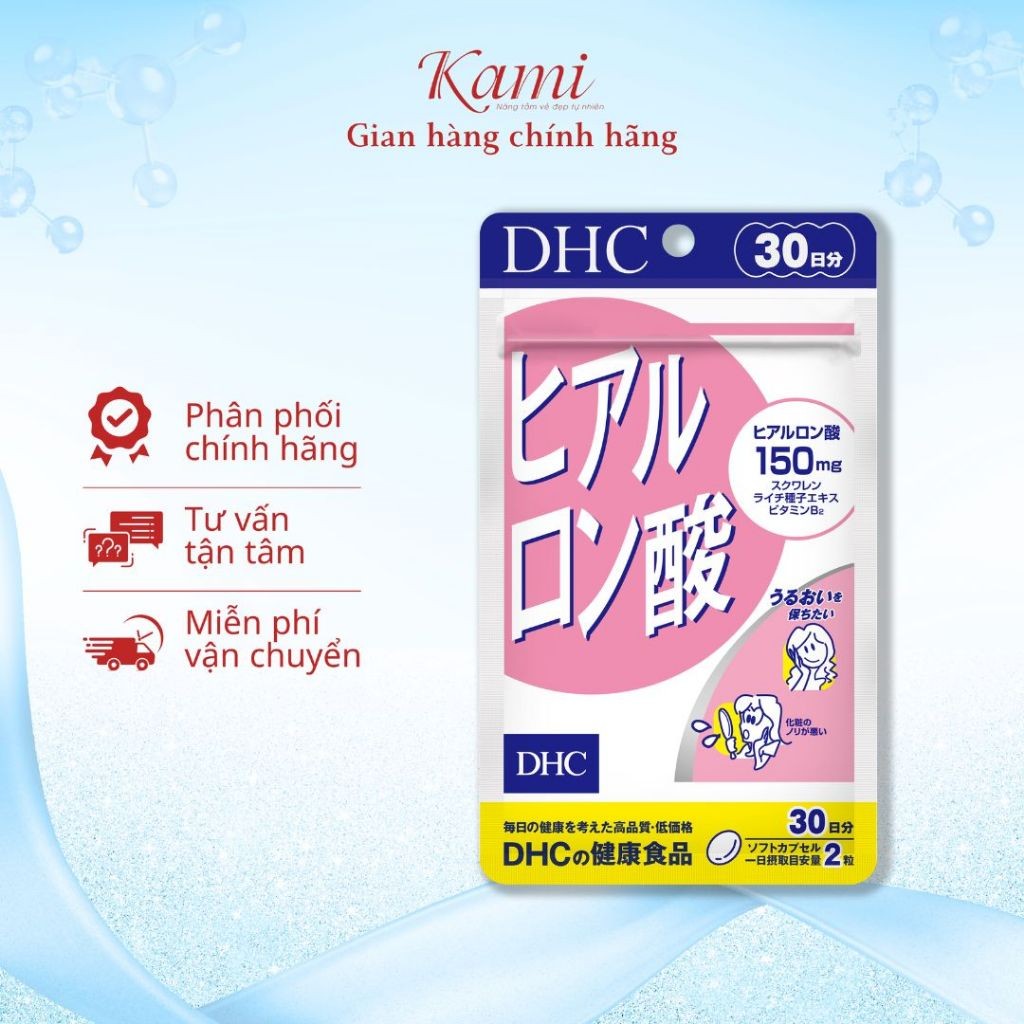 Viên uống Cấp Nước DHC Hyaluronic Acid Nhật Bản gói 30 ngày giúp giữ ẩm, tăng độ đàn hồi cho da