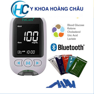 [Hỏa tốc-HCM]Máy đo Đường huyết, Mỡ máu, AxitUric (Gút) 5 trong 1 Facare  (FC-M168) có kết nối bluetooth