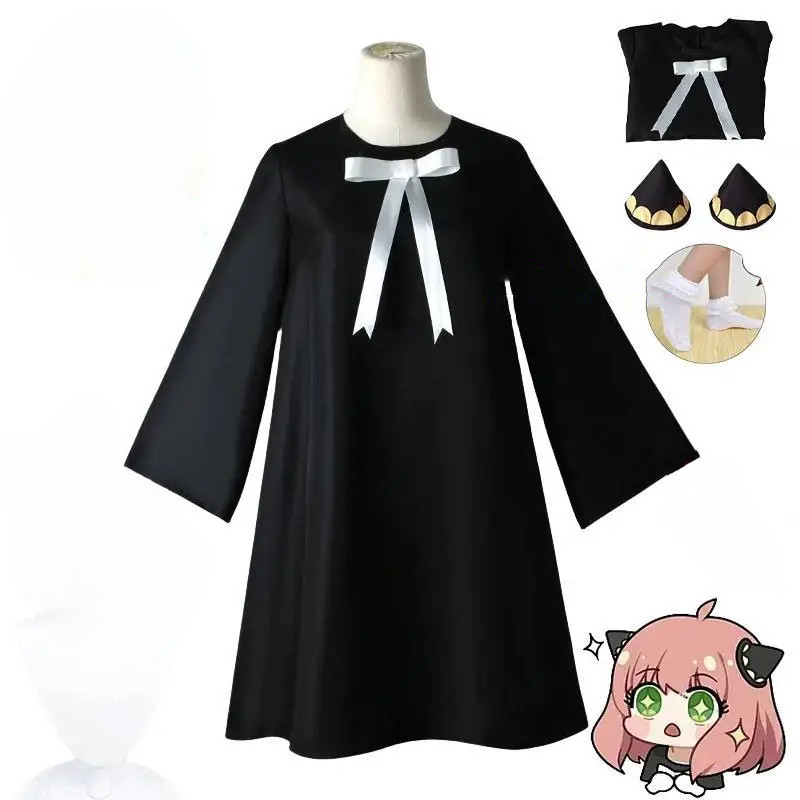 Anime SPY Cosplay Anya Forge Cosplay Trang Phục Búp Bê Đầm Sừng GIA ĐÌNH Mũ Trọn Bộ