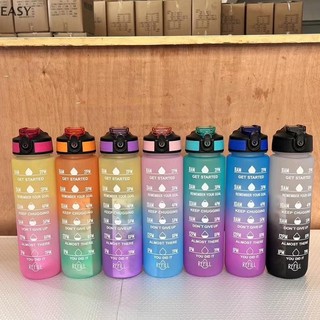 Ea 1000ML Bình Nước Có Ống Hút Thời Gian Đánh Dấu Di Động Cắm Trại Ngoài Trời Học Sinh Uống Nước Cốc Chống Rò Rỉ Cho Thể Thao Thể Dục VN