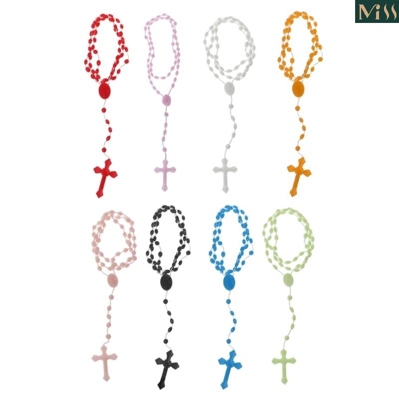 Plastic Rosary Beads Luminous Necklace Catholicism Prayer Religious Jewelry
