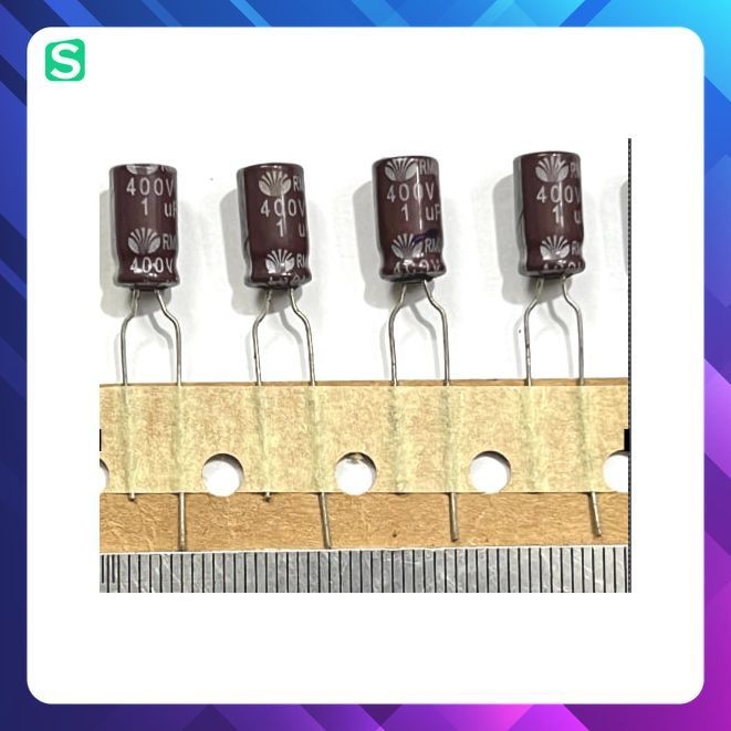 [ 30 con ]  TỤ RMUU/TAA  400V 1UF 400V ( 6,3x11,5mm )  400V1UF 1UF400V mới