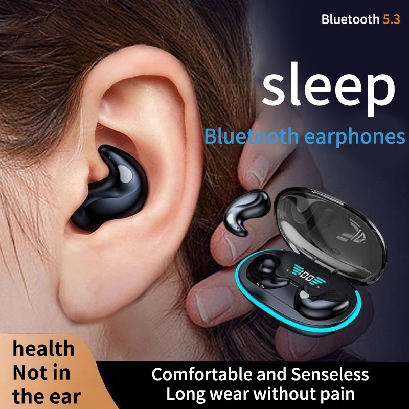 BONINE MỚI Original X55 Tai nghe ngủ không dây Giảm tiếng ồn Tai nghe vô hình nghe ngủ thể thao Blue