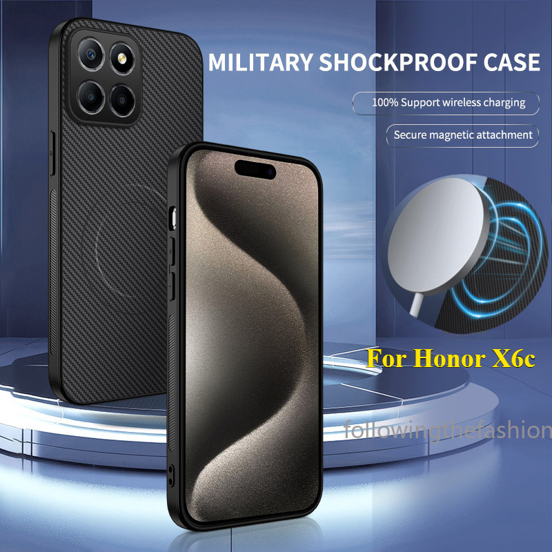 Vỏ Họa Tiết Sợi Carbon Cho Honor X6c 4G Honorx6c Honor X6C Honor X7c Honor X8c 4G 5G 2025 Vỏ Cứng PC