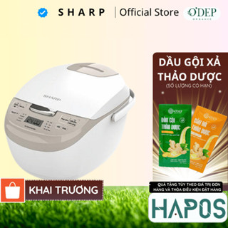 Nồi Cơm Điện Tử Sharp KS-COM191EV-WH 1.8L [8 Chức năng nấu, Màn hình LED, Lòng nồi 3 lớp] - HAPOS HOF