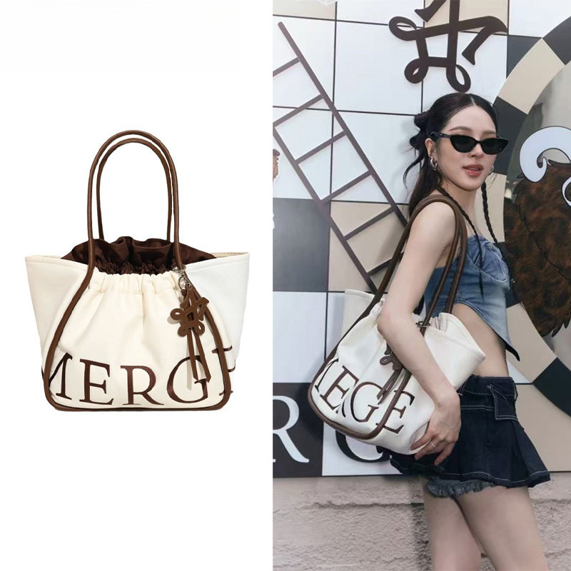 Thời Trang Nữ Họa Tiết Chữ Tote Túi Xách MERGE A NGÀY TÚI Cotton Satchel Thường Ngày Nhẹ Túi Đeo Vai