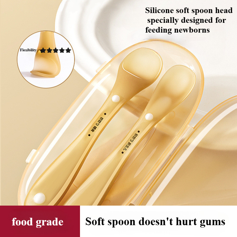 Thìa Silicon Cho Bé Ăn - Bộ Thìa Nước Thực Phẩm Sữa Sơ Sinh Cho Trẻ Sơ Sinh