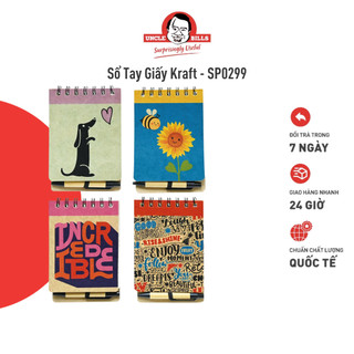 Sổ tay ghi chép giấy kraft 60 trang uncle bills sổ tay đẹp nhỏ gọn có lò xò - sp0299