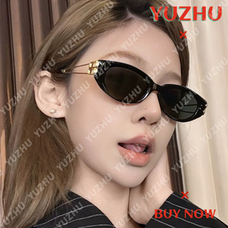   YUZHU  Kính mát mắt mèo cao cấp kiểu Hàn Quốc kim loại rỗng bảo vệ UV400 