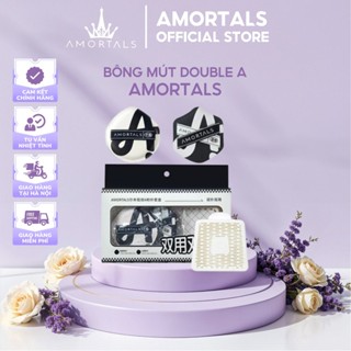 Bông Mút AMORTALS Double A Mút Đánh Nền Cao Cấp Thoáng Khí Đàn Hồi Kèm Hộp Đựng Mút Trang Điểm