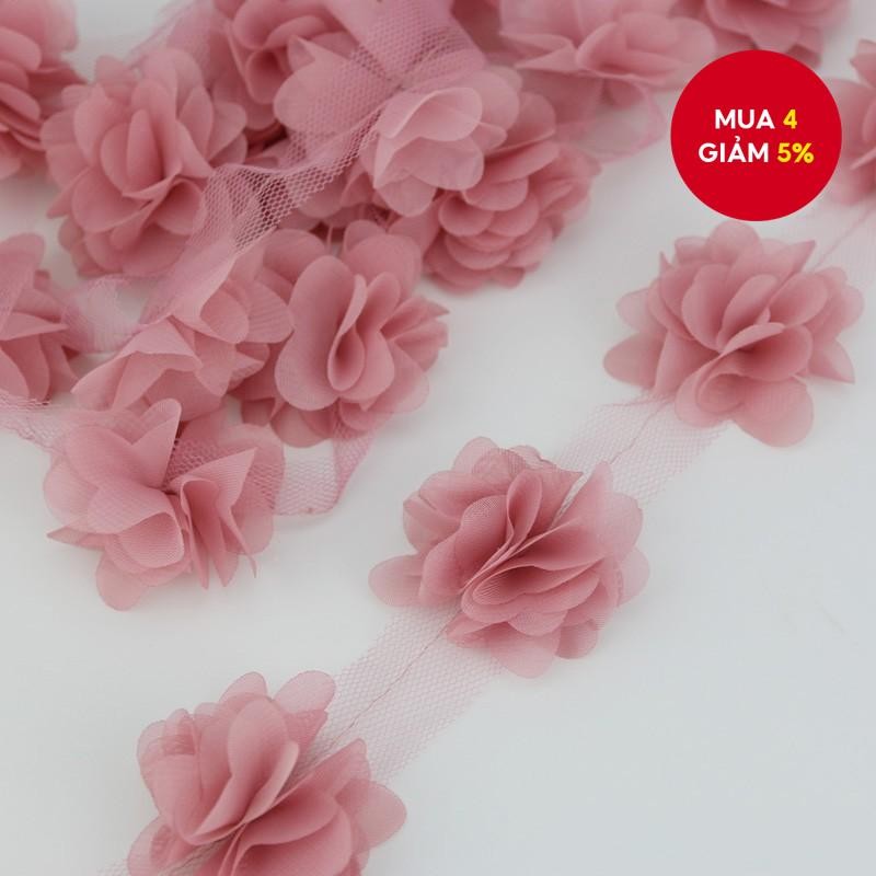 (60 Cái / lốc) cánh hoa Vải voan ren vải Webbing Trang trí quà tặng tình yêu ruy băng thủ công 50mm widthribbon