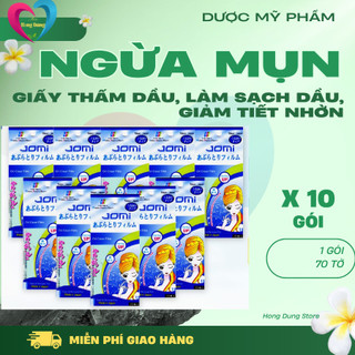 [HỘP 10 GÓI] Phim Thấm Dầu Jomi (Gói 70m) -GIấy Thấm Dầu Nhờn, Se Nhỏ Lỗ Chân Lông