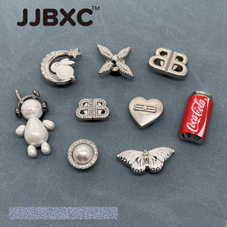 JJBXC CHARMS Khóa Giày Phụ Kiện Giày Kết Cấu Kim Loại Thỏ DIY Giày Thời Trang Phụ Kiện