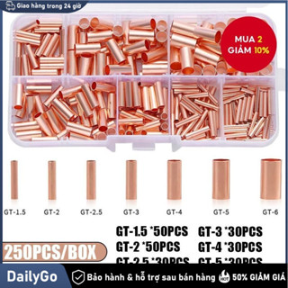  Hộp 250 Đầu Cos Đồng V-5.5 Dùng Cho Dây Điện 1-6mm Nối Nhanh Dẫn Điện Tốt 