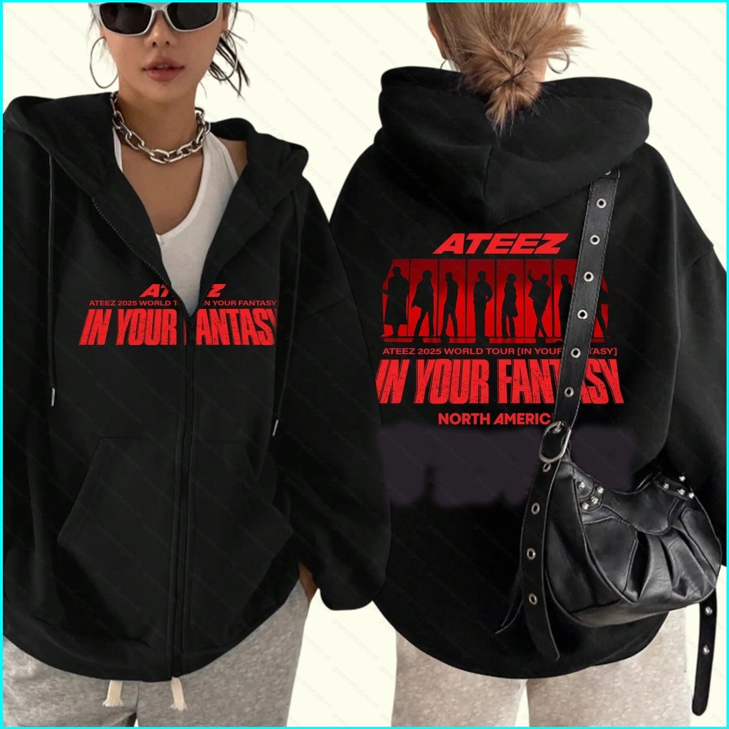 Áo hoodie GN ATEEZ World Tour In Your Fantasy Part 3, quà tặng dành cho fan K-pop