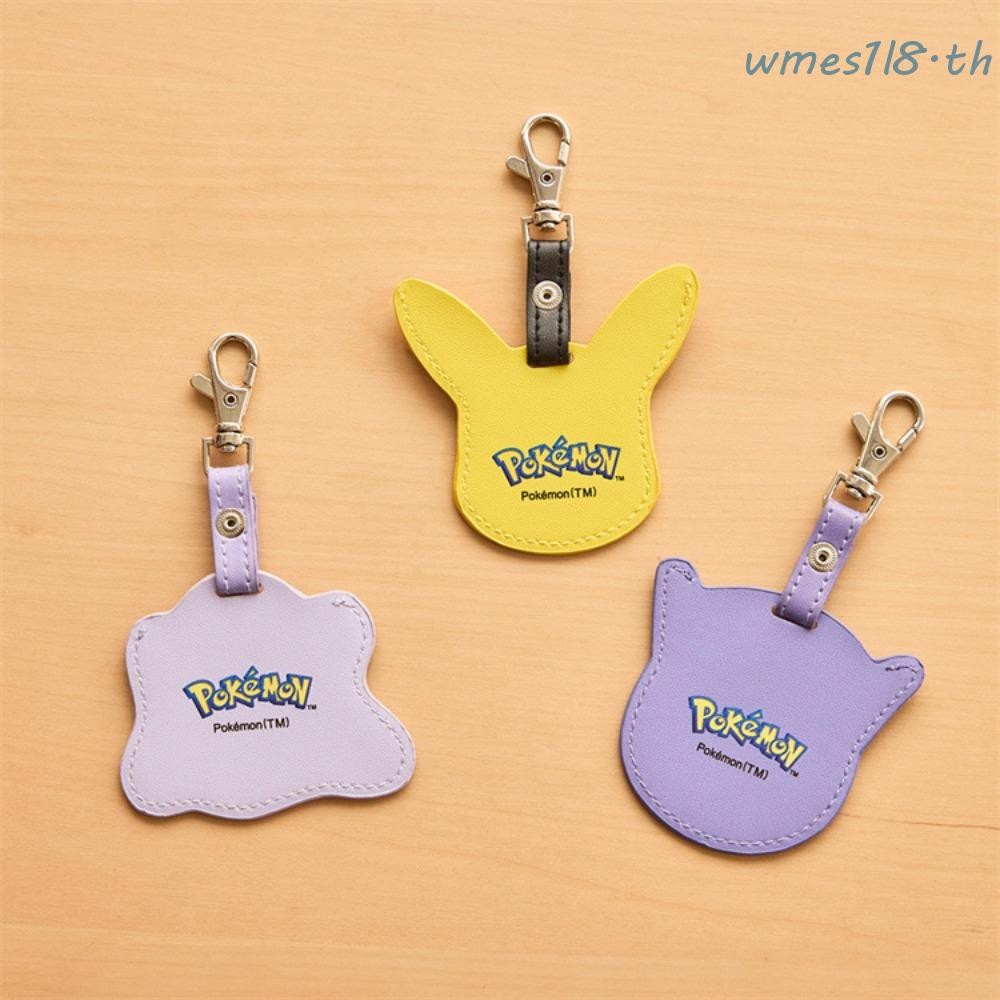 WMES1 Pikachu Access Card Holder, Móc khóa Kawaii Pokemon Cat Móc khóa, Vỏ bảo vệ da sáng tạo dễ thư