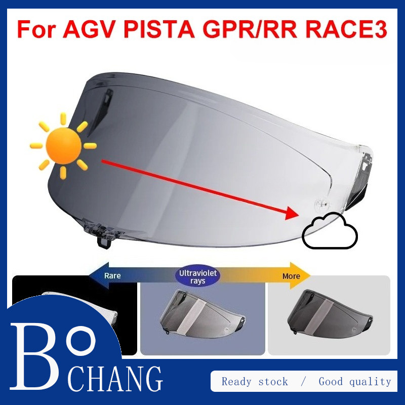 Tấm che ống kính Photochromic cho AGV PISTA GP RR GP R CORSA R RACE 3 Mũ bảo hiểm Tấm chắn kính chắn