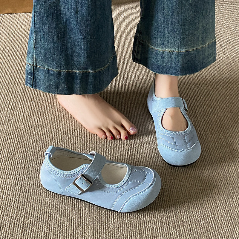 Giày Nữ XT179-Flat Loafers Có Loafers Mùa Hè Thoáng Khí Velcro Giày Gót Đế Bằng