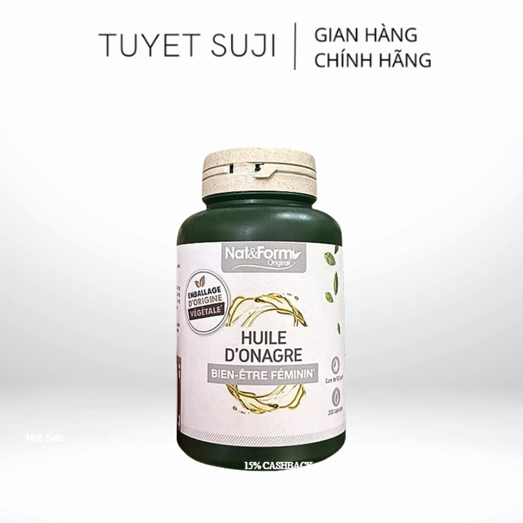 Hoa anh thảo Nat & Form Huile d'onagre-200 viên hàng pháp