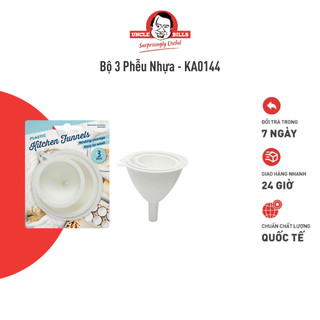 Bộ 3 phễu nhựa có tay cầm uncle bills màu trắng nhiều kích thước - ka0144