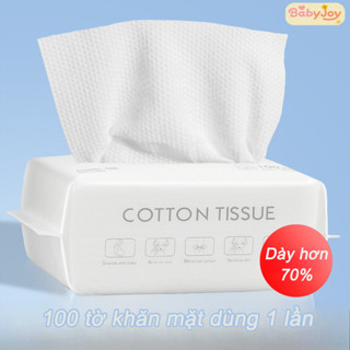  【BabyJoy 100 tờ khăn mặt dùng 1 lần Khăn lau mặt khô đa năng,Khăn Mặt Dùng Một Lần Khăn Giấy,Tẩy Trang & Lau Mặt 